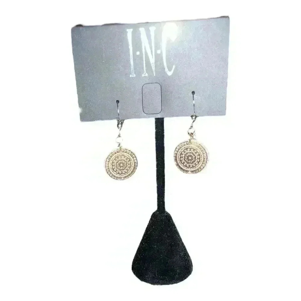 I.N.C.‎ Gold/Silver Round Drop Earrings